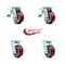 Service Caster 4 Inch Poly on Aluminum Swivel Caster Set with Roller Bearing 2 Total Lock Brake SCC-TTL30S420-PAR-2-S-2 - alternate 1